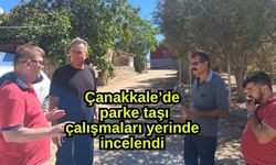 Çanakkale’de parke taşı çalışmaları yerinde incelendi