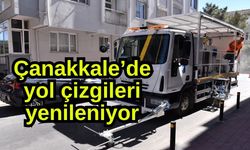 Çanakkale’de yol çizgileri yenileniyor