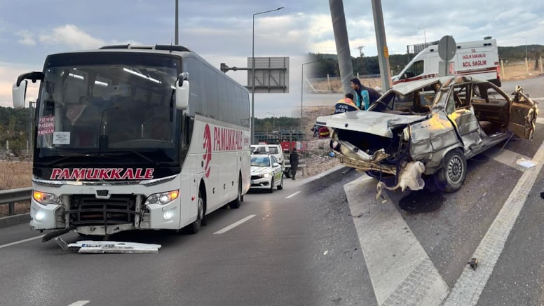 Çanakkale’de yolcu otobüsü ile otomobil çarpıştı! Can kayıpları var