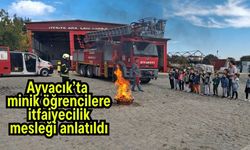 Ayvacık’ta minik öğrencilere itfaiyecilik mesleği anlatıldı