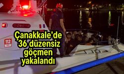 Çanakkale'de 36 düzensiz göçmen yakalandı
