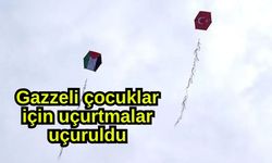 Gazzeli çocuklar için uçurtmalar uçuruldu