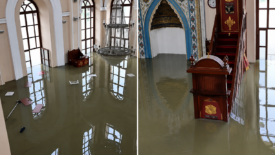 Sadabad Camii sular altında kaldı ve İstanbul'da yaşanan sel tarihi