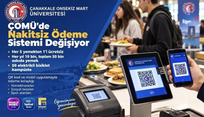 ÇOMÜ’DE E-KAMPÜS DÖNEMİ BAŞLIYOR: 5 YEMEKTEN 1’İ İKRAM, 75 BİN ASKIDA YEMEK DESTEĞİ!