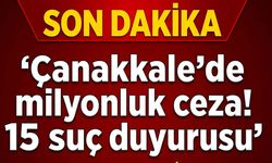Çanakkale’de milyonluk ceza! 15 suç duyurusu…
